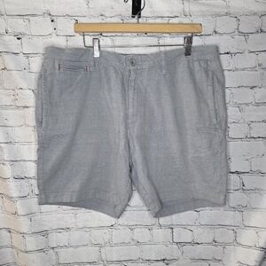 UNTUCKit Men's Linen Blend Gray Flat Front Shorts‎ Size 36